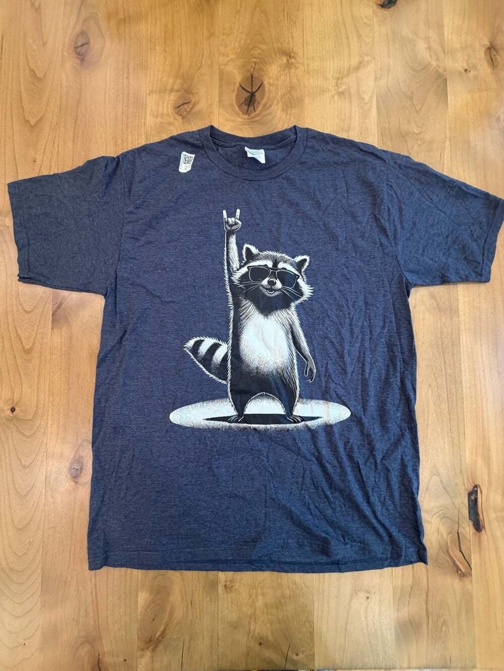 Port & Company Ring Spun Raccoon Rock T-Shirt Dark Heather Grey Size L